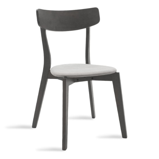 Καρέκλα Toto pakoworld γκρι ύφασμα-rubberwood ανθρακί πόδι Model: 097-000012