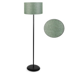 Μεταλλικό φωτιστικό δαπέδου Clap pakoworld E27 μαύρο-pvc καπέλο πράσινο Φ30x150εκ Model: 099-000038