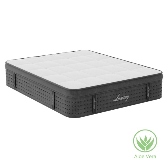 Στρώμα Luxury pocket spring+gel memory foam+latex μονής όψης aloe vera 34-36cm 160x200εκ Στρώμα Luxury pocket spring+gel memory foam+latex μονής όψης aloe vera 34-36cm 160x200εκ