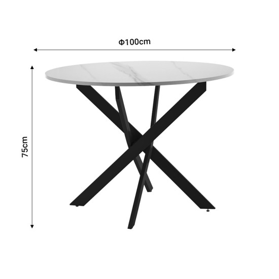 Τραπέζι Dammero  μελαμίνης ανθρακί-μαύρο Φ100x75εκ Model: 101-000089