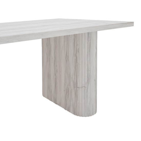 Τραπέζι Loozir  mdf σε απόχρωση λευκό μαρμάρου 180x90x75εκ