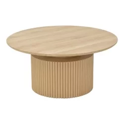 Τραπέζι σαλονιού Opols  mdf σε φυσική απόχρωση Φ90x42εκ