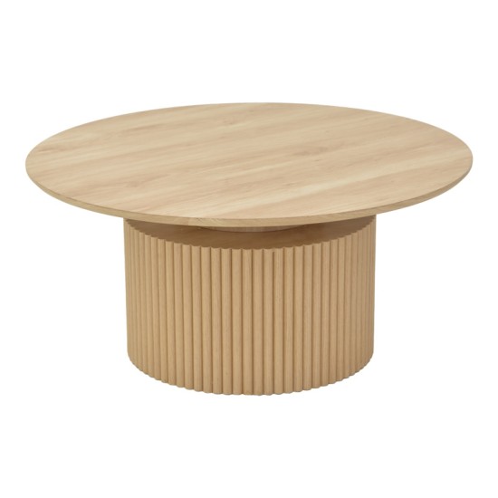 Τραπέζι σαλονιού Opols  mdf σε  φυσική απόχρωση Φ90x42εκ