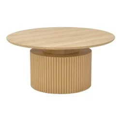 Τραπέζι σαλονιού Opols  mdf σε φυσική απόχρωση Φ90x42εκ