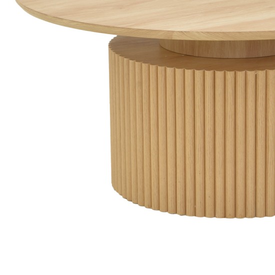 Τραπέζι σαλονιού Opols  mdf σε  φυσική απόχρωση Φ90x42εκ