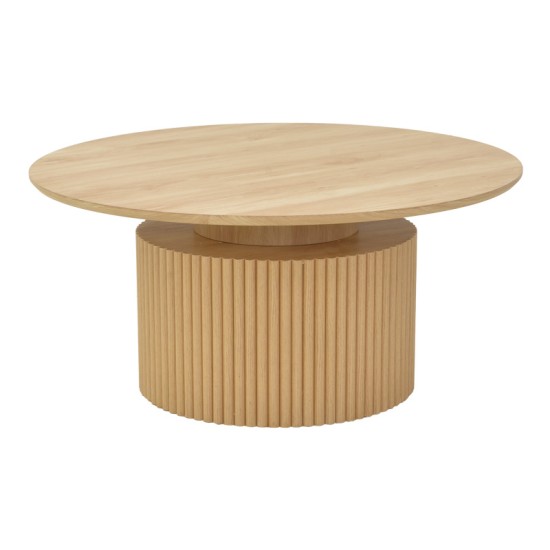 Τραπέζι σαλονιού Opols  mdf σε  φυσική απόχρωση Φ90x42εκ
