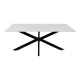 Τραπέζι Bethan  sintered stone λευκό-μαύρα μεταλλικά πόδια 180x90x75εκ