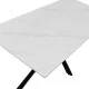Τραπέζι Bethan  sintered stone λευκό-μαύρα μεταλλικά πόδια 180x90x75εκ