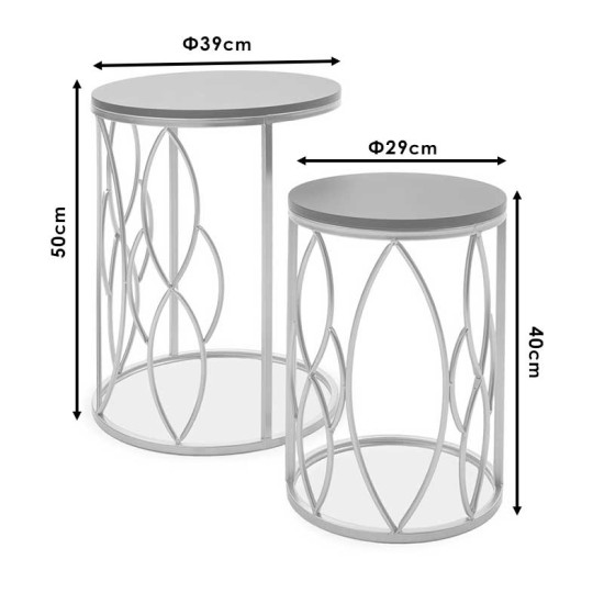 Βοηθητικά τραπέζια σαλονιού Zion I  σετ 2 τεμ χρυσό-μαύρο Model: 104-000008