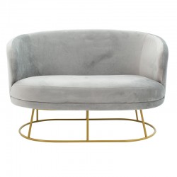 Καναπές 2θέσιος Rony  βελούδο γκρι-χρυσό 132x82x83εκ