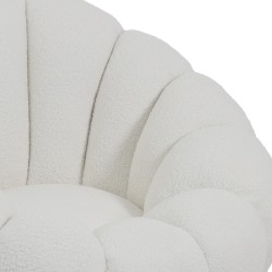 Πολυθρόνα περιστρεφόμενη Nester  μπουκλέ ύφασμα σε λευκό απόχρωση 98x97x69εκ
