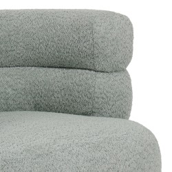 Πολυθρόνα Foleja  μπουκλέ ύφασμα σε φυστικί απόχρωση με μαύρα μεταλλικά πόδια 76x75x72εκ