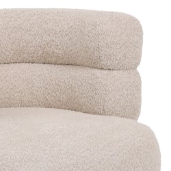 Πολυθρόνα Foleja  μπουκλέ ύφασμα σε μπεζ απόχρωση με μαύρα μεταλλικά πόδια 76x75x72εκ