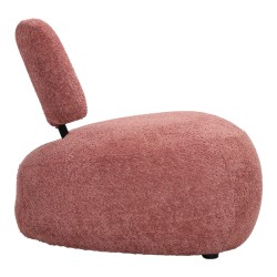 Πολυθρόνα Stonie  μπουκλέ ύφασμα σε σάπιο μήλο απόχρωση 67x73x67εκ