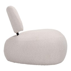 Πολυθρόνα Stonie  μπουκλέ ύφασμα σε μπεζ απόχρωση 67x73x67εκ