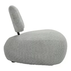 Πολυθρόνα Stonie  μπουκλέ ύφασμα σε φυστικί απόχρωση 67x73x67εκ