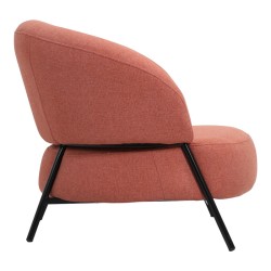 Πολυθρόνα Jennie  ύφασμα σε κεραμιδι απόχρωση με μαύρα μεταλλικά πόδια 84x84x71,5εκ