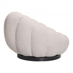 Πολυθρόνα περιστρεφόμενη Nester  μπουκλέ ύφασμα σε μπεζ απόχρωση 98x97x69εκ