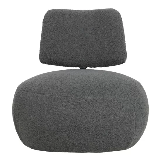 Πολυθρόνα Stonie  μπουκλέ ύφασμα ανθρακί 67x73x67εκ