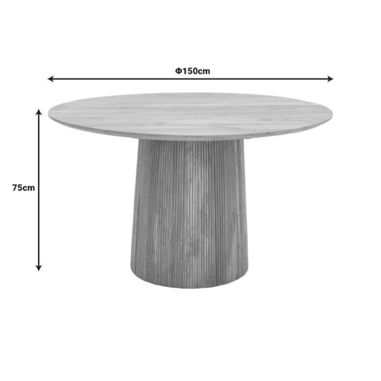 Τραπέζι Canicule  μασίφ ξύλο ακακίας σε φυσική απόχρωση Φ150x75εκ