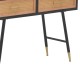 Κονσόλα Hasmia Inart φυσικό-μαύρο ξύλο-μέταλλο 110x35x76εκ Model: 115-003172