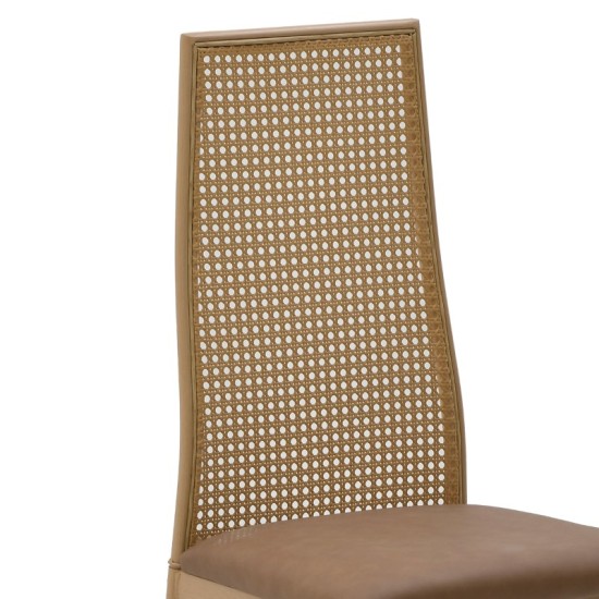 Καρέκλα Lasmipe Inart καφέ pu-rattan 40x49x96εκ Model: 115-003199