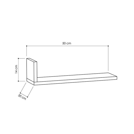 Ραφιέρα τοίχου L-Model pakoworld χρώμα λευκό 50x20x14εκ Model: 119-000092