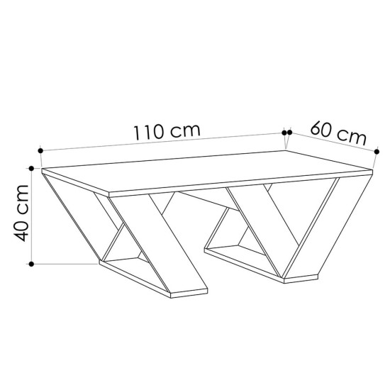 Τραπέζι σαλονιού PIPRA  σε χρώμα λευκό 110x60x40 Model: 119-000648