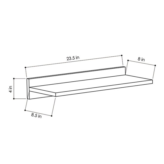 Ραφιέρα τοίχου Duz  χρώμα φυσικό 60x22x10εκ Model: 119-000716