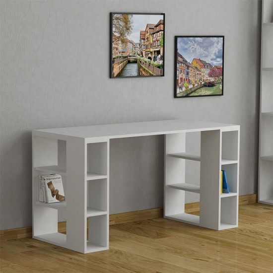 Γραφείο Colmar pakoworld χρώμα λευκό 140x60x75εκ Model: 119-000837