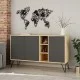 Μπουφές Clara χρώμα light oak-ανθρακί 142x35.5x83εκ Μπουφές Clara χρώμα light oak-ανθρακί 142x35.5x83εκ