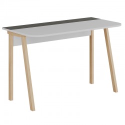 Γραφείο εργασίας Malia  λευκό-φυσικό-ανθρακί antique 120x60.5x75εκ