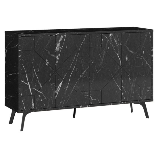 Μπουφές Ursula μαύρο μαρμάρου 123x35x77.5εκ Μπουφές Ursula μαύρο μαρμάρου 123x35x77.5εκ