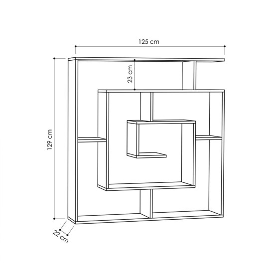 Βιβλιοθήκη Labirent  χρώμα μόκα 125x22x129εκ Model: 119-001138