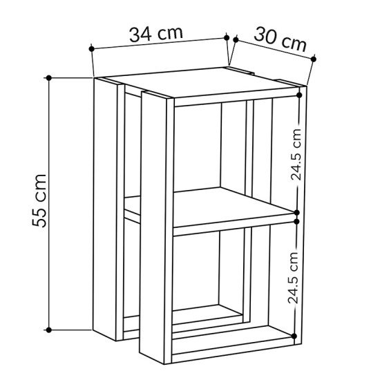 Κομοδίνο Passion  oak 34x30x55εκ Model: 119-001165