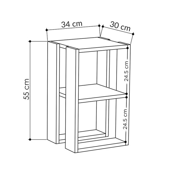 Κομοδίνο Passion  σε λευκή απόχρωση 34x30x55εκ Model: 119-001178