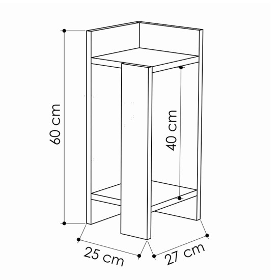 Κομοδίνο Immerse  σετ 2 τμχ. λευκό 27x25x60εκ Model: 119-001179