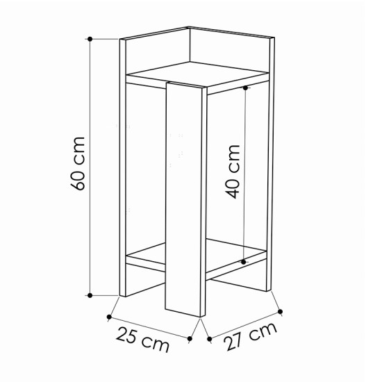 Κομοδίνο Immerse  σετ 2 τμχ. oak-ανθρακί 27x25x60εκ Model: 119-001181