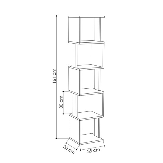 Βιβλιοθήκη - στήλη Piri  λευκό μελαμίνης 35x30x161εκ Model: 119-001184