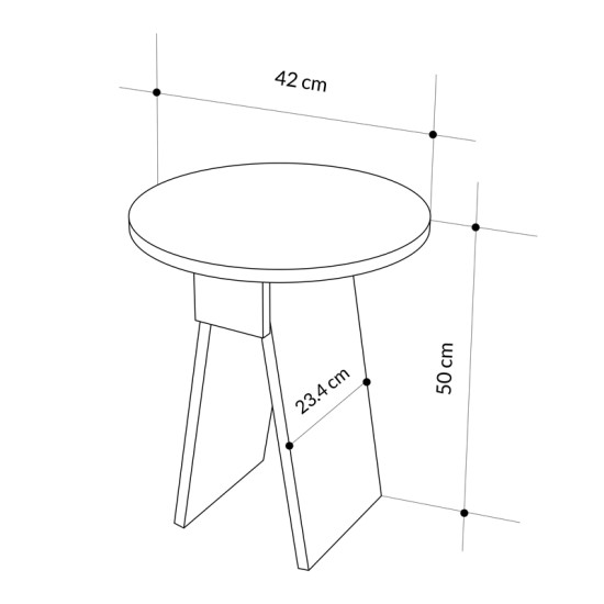 Βοηθητικό τραπεζάκι Chen  γκρι μελαμίνης Φ42x50εκ Model: 119-001205