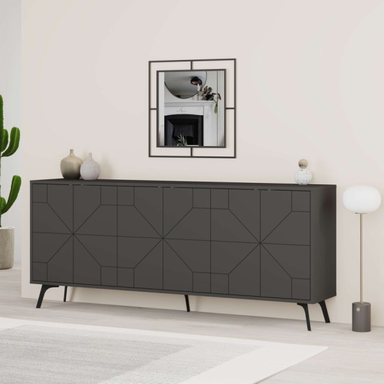 Μπουφές Dune σε ανθρακί απόχρωση 181x35x77.4εκ Μπουφές Dune σε ανθρακί απόχρωση 181x35x77.4εκ