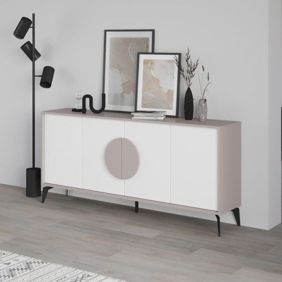 Μπουφές Gora  σε λευκή με μόκα απόχρωση  180x35.6x82εκ