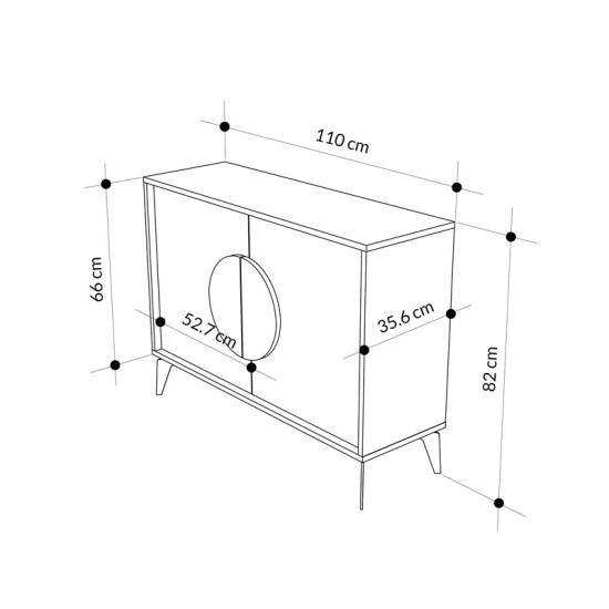 Μπουφές Gora σε μόκα - λευκή απόχρωση 110x35.6x82εκ Μπουφές Gora σε μόκα - λευκή απόχρωση 110x35.6x82εκ