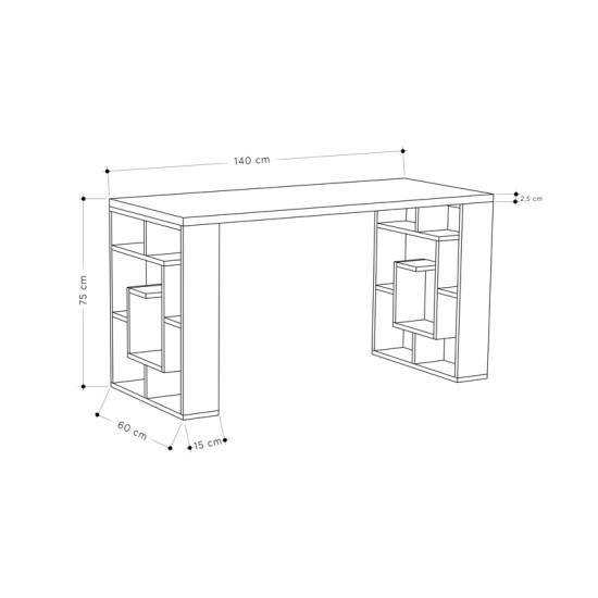 Γραφείο Labirent χρώμα λευκό-μόκα 140x60x75εκ Γραφείο Labirent χρώμα λευκό-μόκα 140x60x75εκ