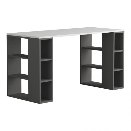 Γραφείο Colmar  σε λευκή-ανθρακί απόχρωση 140x60x75εκ