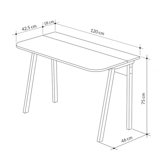 Γραφείο Malia  σε λευκή-φυσική απόχρωση 120x60.5x75εκ