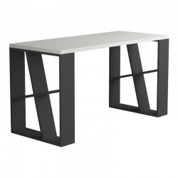 Γραφείο Honey  σε λευκή-ανθρακί απόχρωση 137x60x75εκ