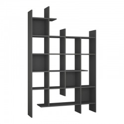 Βιβλιοθήκη Manco  σε ανθρακί απόχρωση 122x25.5x188εκ