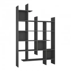 Βιβλιοθήκη Manco  σε ανθρακί απόχρωση 122x25.5x188εκ