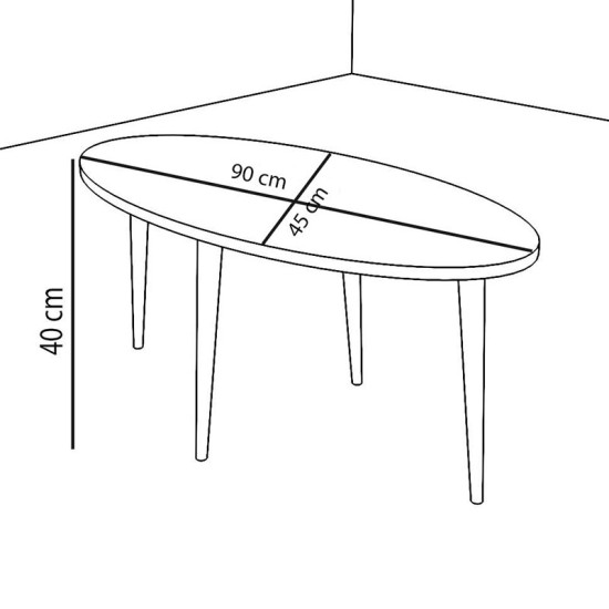 Τραπέζι σαλονιού Barton  sonoma-καφέ 90x45x40εκ Model: 120-000135